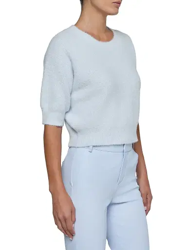 L'Agence Women's Guinevere Crop Sweater - Pale Mist Blue - Size XL | Thumbnail 4 L'Agence Women's Guinevere Crop Sweater - Pale Mist Blue - Size XL | Thumbnail 4