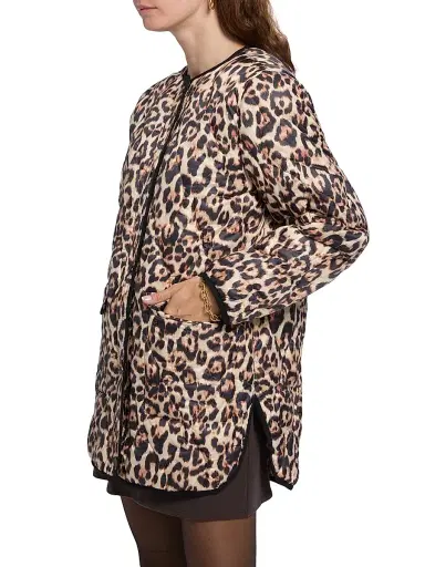 If Only Studio Women's Leopard-Print Quilted Jacket | Thumbnail 4 If Only Studio Women's Leopard-Print Quilted Jacket | Thumbnail 4