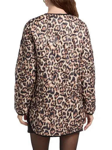 If Only Studio Women's Leopard-Print Quilted Jacket | Thumbnail 5 If Only Studio Women's Leopard-Print Quilted Jacket | Thumbnail 5