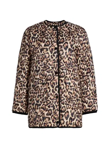 If Only Studio Women's Leopard-Print Quilted Jacket | Thumbnail 1 If Only Studio Women's Leopard-Print Quilted Jacket | Thumbnail 1