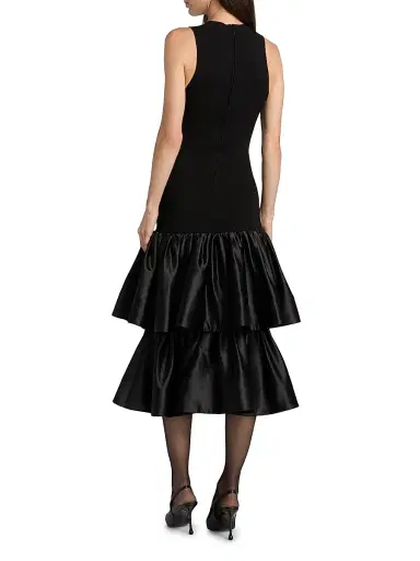 Et Ochs Women's Antoinette Cut-Out Mixed-Media Midi-Dress | Thumbnail 5 Et Ochs Women's Antoinette Cut-Out Mixed-Media Midi-Dress | Thumbnail 5