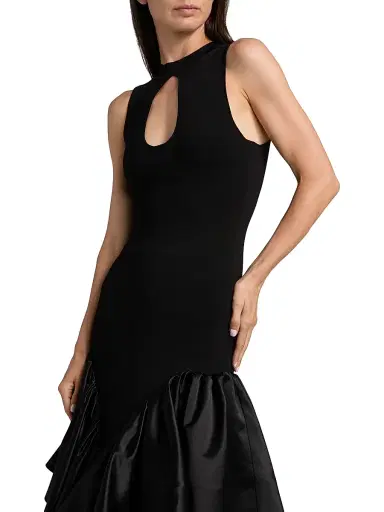 Et Ochs Women's Antoinette Cut-Out Mixed-Media Midi-Dress | Thumbnail 6 Et Ochs Women's Antoinette Cut-Out Mixed-Media Midi-Dress | Thumbnail 6