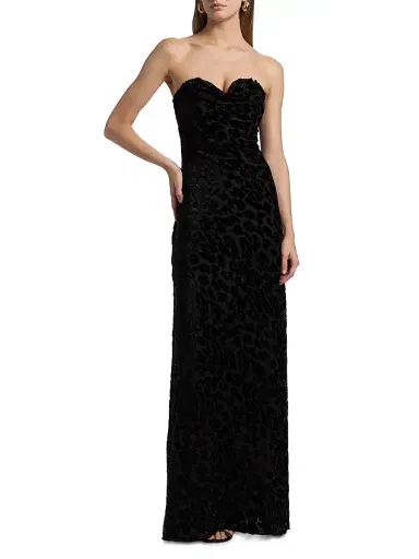 Halston Women's Anastasia Embroidered Gown - Black | Thumbnail 2 Halston Women's Anastasia Embroidered Gown - Black | Thumbnail 2