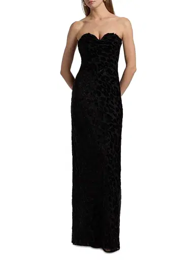 Halston Women's Anastasia Embroidered Gown - Black | Thumbnail 3 Halston Women's Anastasia Embroidered Gown - Black | Thumbnail 3