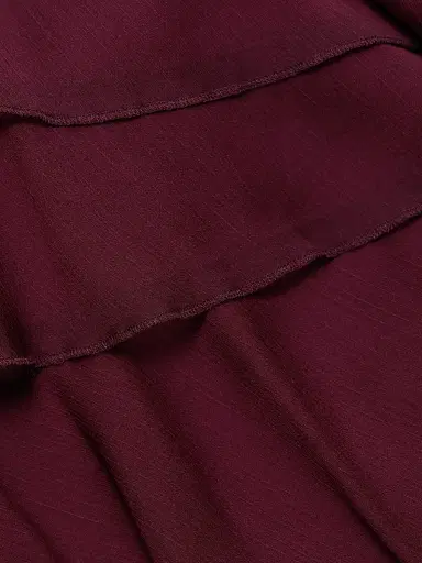 AMUR Women's Emaline Chiffon Cascade Off-The-Shoulder Midi-Dress - Pinot Nior | Thumbnail 7 AMUR Women's Emaline Chiffon Cascade Off-The-Shoulder Midi-Dress - Pinot Nior | Thumbnail 7