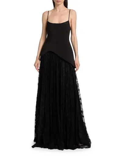 AMUR Women's Leighton Pleated Gown - Black | Thumbnail 3 AMUR Women's Leighton Pleated Gown - Black | Thumbnail 3