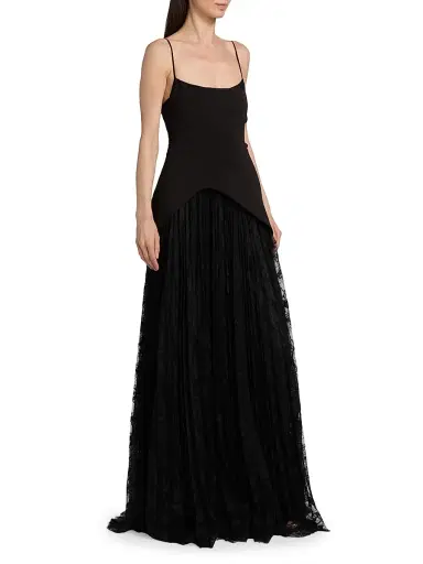 AMUR Women's Leighton Pleated Gown - Black | Thumbnail 4 AMUR Women's Leighton Pleated Gown - Black | Thumbnail 4