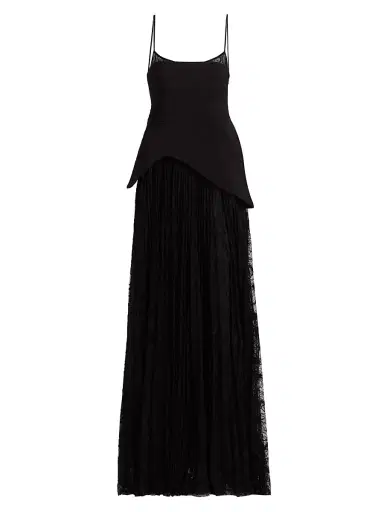 AMUR Women's Leighton Pleated Gown - Black | Thumbnail 1 AMUR Women's Leighton Pleated Gown - Black | Thumbnail 1