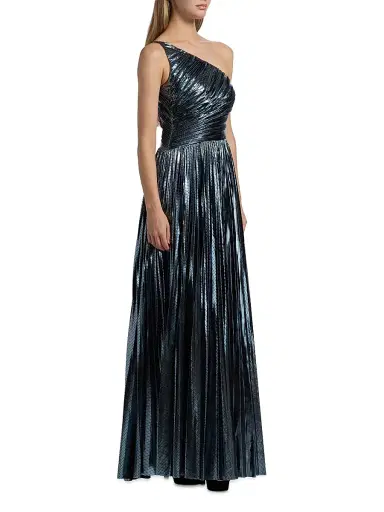 Halston Women's Terese Metallic Jersey One-Shoulder Gown - Slate - Size 14 | Thumbnail 4 Halston Women's Terese Metallic Jersey One-Shoulder Gown - Slate - Size 14 | Thumbnail 4