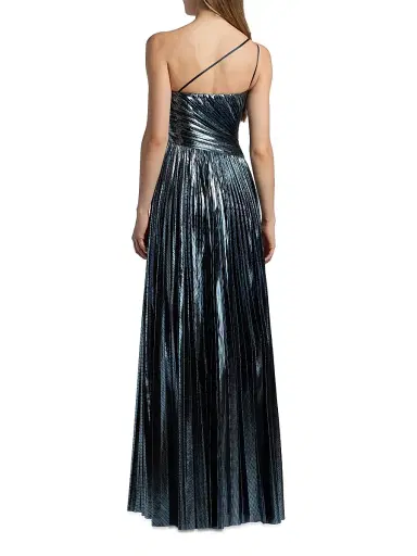 Halston Women's Terese Metallic Jersey One-Shoulder Gown - Slate - Size 14 | Thumbnail 5 Halston Women's Terese Metallic Jersey One-Shoulder Gown - Slate - Size 14 | Thumbnail 5