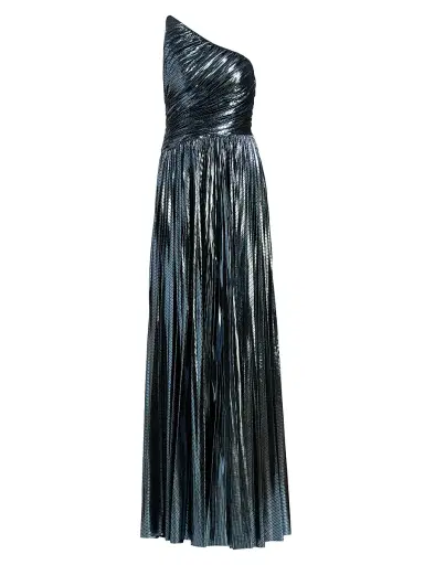 Halston Women's Terese Metallic Jersey One-Shoulder Gown - Slate - Size 14 | Thumbnail 1 Halston Women's Terese Metallic Jersey One-Shoulder Gown - Slate - Size 14 | Thumbnail 1