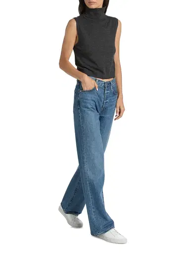 Leset Women's James Merino Wool Sleeveless Turtleneck Sweater - Charcoal Grey | Thumbnail 2 Leset Women's James Merino Wool Sleeveless Turtleneck Sweater - Charcoal Grey | Thumbnail 2