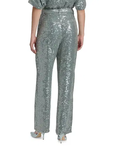 Lapointe Women's Re-Edition Sequined D-Ring Belted Pants - Steel Blue - Size 10 | Thumbnail 5 Lapointe Women's Re-Edition Sequined D-Ring Belted Pants - Steel Blue - Size 10 | Thumbnail 5