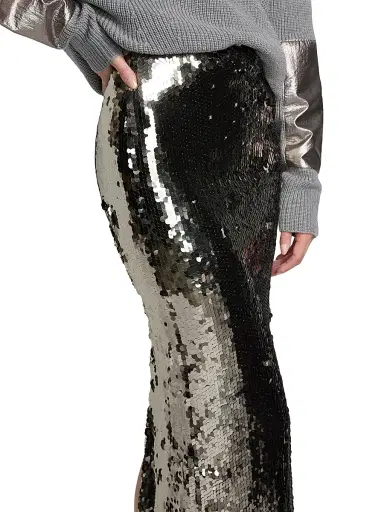 Lapointe Women's Re-Edition Sequined Stretch Pencil Midi-Skirt - Silver - Size 12 | Thumbnail 6 Lapointe Women's Re-Edition Sequined Stretch Pencil Midi-Skirt - Silver - Size 12 | Thumbnail 6