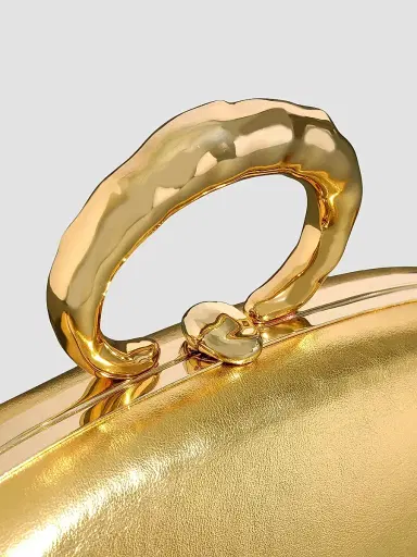 Alexis Bittar Women's Molten Leather Minaudière - Gold | Thumbnail 5 Alexis Bittar Women's Molten Leather Minaudière - Gold | Thumbnail 5