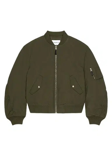 Givenchy Men's Couture Seam Bomber Jacket in Cotton with Stamp Print - Khaki | Thumbnail 1 Givenchy Men's Couture Seam Bomber Jacket in Cotton with Stamp Print - Khaki | Thumbnail 1