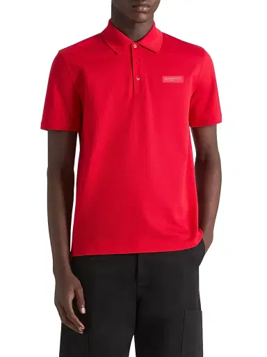 Givenchy Men's Polo in Cotton with Paris Gros Grain - Vermillon - Size XXL | Thumbnail 3 Givenchy Men's Polo in Cotton with Paris Gros Grain - Vermillon - Size XXL | Thumbnail 3