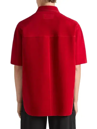 Givenchy Men's Couture Seam Overshirt in Suede - Dark Red | Thumbnail 3 Givenchy Men's Couture Seam Overshirt in Suede - Dark Red | Thumbnail 3
