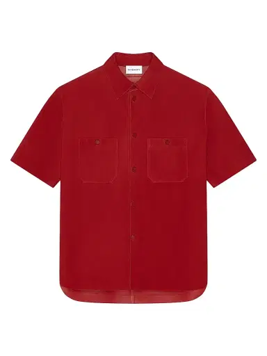 Givenchy Men's Couture Seam Overshirt in Suede - Dark Red | Thumbnail 1 Givenchy Men's Couture Seam Overshirt in Suede - Dark Red | Thumbnail 1