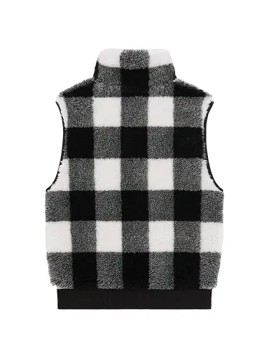 Givenchy Men's Checked Sleeveless Fleece Jacket - Black White | Thumbnail 2 Givenchy Men's Checked Sleeveless Fleece Jacket - Black White | Thumbnail 2