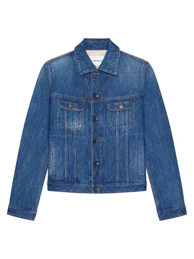 Givenchy Men's Jacket in Medium Denim - Medium Blue - Size XXL | Thumbnail 1 Givenchy Men's Jacket in Medium Denim - Medium Blue - Size XXL | Thumbnail 1