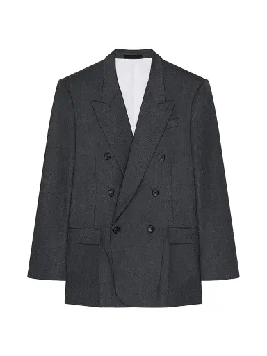 Givenchy Men's Double-Breasted Jacket in Flannel - Grey Mix | Thumbnail 1 Givenchy Men's Double-Breasted Jacket in Flannel - Grey Mix | Thumbnail 1