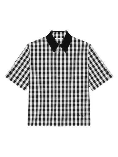 Givenchy Men's Couture Seam Gingham Shirt in Cotton - Black White | Thumbnail 1 Givenchy Men's Couture Seam Gingham Shirt in Cotton - Black White | Thumbnail 1