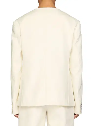 Jacquemus Men's Marino Cotton Double-Breasted Blazer - Off White | Thumbnail 2 Jacquemus Men's Marino Cotton Double-Breasted Blazer - Off White | Thumbnail 2