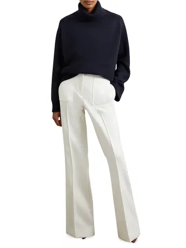 Reiss Women's Brooklyn Wool-Cashmere Rolled-Neck Sweater - Navy | Thumbnail 2 Reiss Women's Brooklyn Wool-Cashmere Rolled-Neck Sweater - Navy | Thumbnail 2