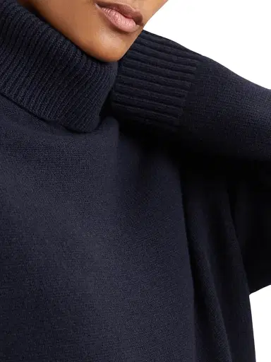 Reiss Women's Brooklyn Wool-Cashmere Rolled-Neck Sweater - Navy | Thumbnail 5 Reiss Women's Brooklyn Wool-Cashmere Rolled-Neck Sweater - Navy | Thumbnail 5