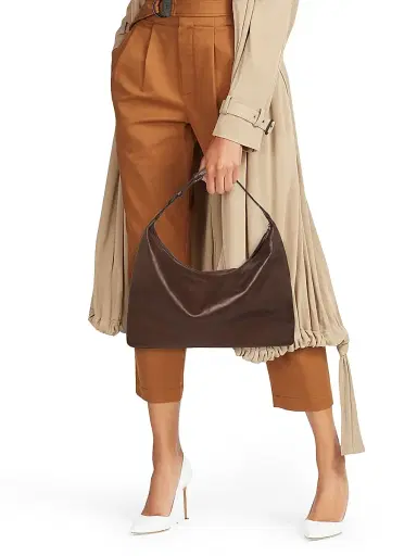 Liffner Women's Pillow Leather Shoulder Bag - Dark Brown | Thumbnail 3 Liffner Women's Pillow Leather Shoulder Bag - Dark Brown | Thumbnail 3
