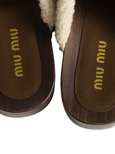 Miu Miu Women's Suede Clogs - Brown | Thumbnail 3 Miu Miu Women's Suede Clogs - Brown | Thumbnail 3