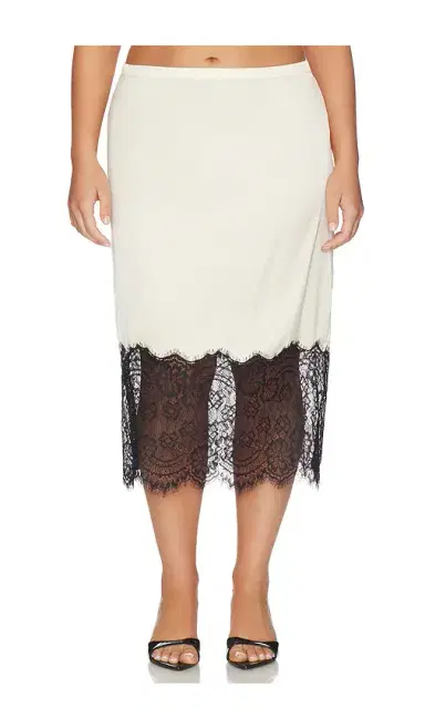 Good American Satin Lace Slip Midi Skirt | Thumbnail 2 Good American Satin Lace Slip Midi Skirt | Thumbnail 2