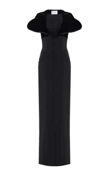 Harithand Capucine Velour-Trimmed Crepe Gown | Thumbnail 8 Harithand Capucine Velour-Trimmed Crepe Gown | Thumbnail 8