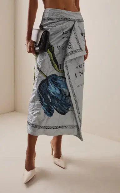 Erdem Printed Draped Midi Skirt | Thumbnail 3 Erdem Printed Draped Midi Skirt | Thumbnail 3