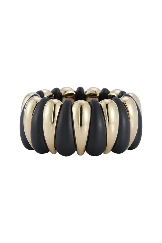 Alternating Matte Black Ceramic Artiglio Stretch Ring Alternating Matte Black Ceramic Artiglio Stretch Ring