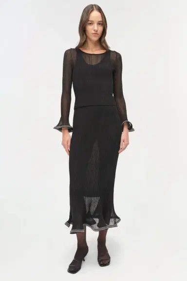 Simkhai Brighton Metallic Plisse Midi Skirt | Thumbnail 2 Simkhai Brighton Metallic Plisse Midi Skirt | Thumbnail 2