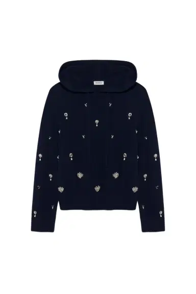 Simkhai Karmen Embellished Cashmere Hoodie | Thumbnail 1 Simkhai Karmen Embellished Cashmere Hoodie | Thumbnail 1