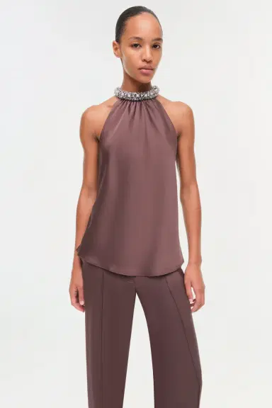 Simkhai Navi Embellished Satin Top | Thumbnail 4 Simkhai Navi Embellished Satin Top | Thumbnail 4