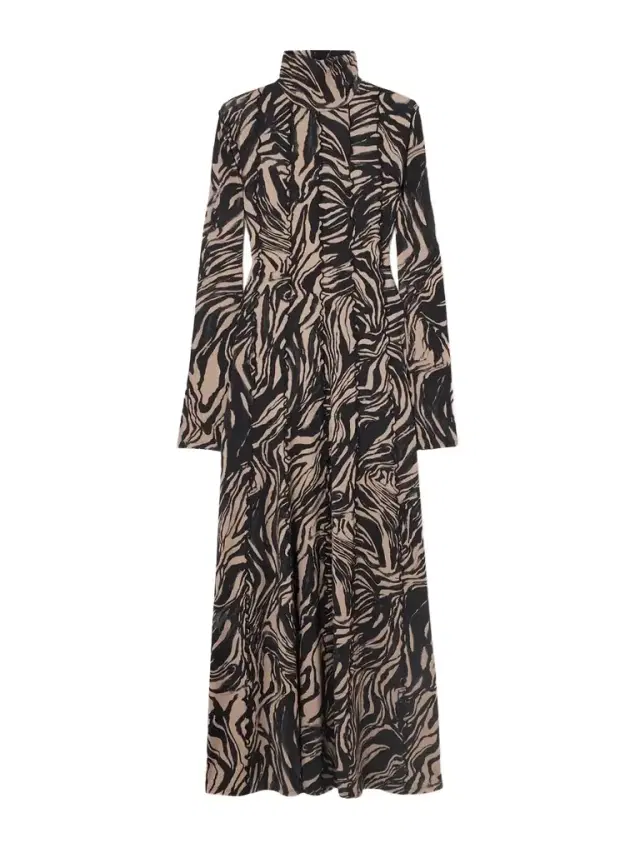 Mabel Paneled Printed Jersey Turtleneck Maxi Dress Mabel Paneled Printed Jersey Turtleneck Maxi Dress