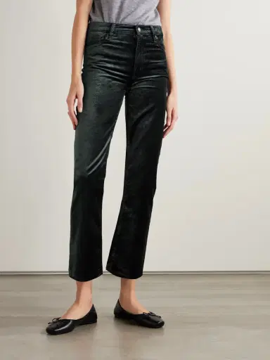 Frame Le Sleek Cropped Cotton-blend Velvet Bootcut Pants | Thumbnail 3 Frame Le Sleek Cropped Cotton-blend Velvet Bootcut Pants | Thumbnail 3