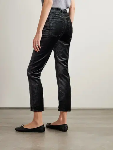 Frame Le Sleek Cropped Cotton-blend Velvet Bootcut Pants | Thumbnail 4 Frame Le Sleek Cropped Cotton-blend Velvet Bootcut Pants | Thumbnail 4