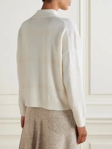 Brunello Cucinelli Sequin-embellished Wool, Cashmere And Silk-blend Sweater | Thumbnail 4 Brunello Cucinelli Sequin-embellished Wool, Cashmere And Silk-blend Sweater | Thumbnail 4