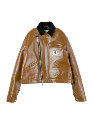 Sacai x Carhartt WIP Asymmetric Leather Jacket | Thumbnail 1 Sacai x Carhartt WIP Asymmetric Leather Jacket | Thumbnail 1