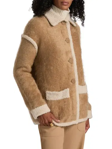 Guest in Residence Women's Grizzly Cashmere Jacket - Almond Oatmeal | Thumbnail 4 Guest in Residence Women's Grizzly Cashmere Jacket - Almond Oatmeal | Thumbnail 4