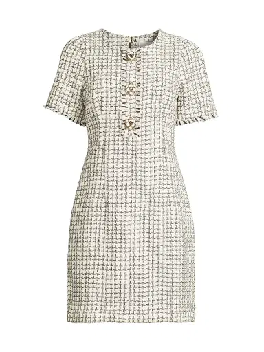 Lilly Pulitzer Women's Brenda Houndstooth Bouclé Sheath Dress - Coconut Lurex Houndstooth - Size 16 | Thumbnail 1 Lilly Pulitzer Women's Brenda Houndstooth Bouclé Sheath Dress - Coconut Lurex Houndstooth - Size 16 | Thumbnail 1