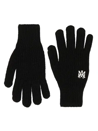 Amiri Men's Logo Wool Gloves - Black | Thumbnail 1 Amiri Men's Logo Wool Gloves - Black | Thumbnail 1