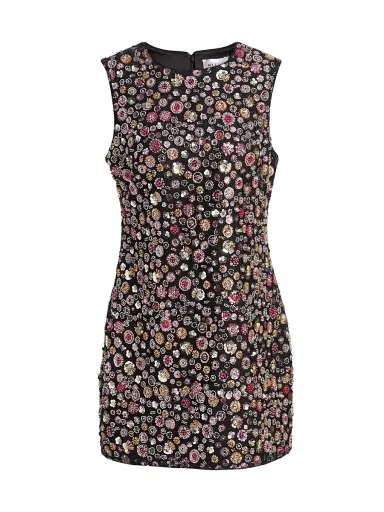 Milly Women's Ivette Gem-Embellished Minidress - Black Multi | Thumbnail 1 Milly Women's Ivette Gem-Embellished Minidress - Black Multi | Thumbnail 1