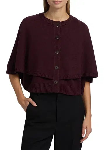 If Only Studio Women's Cotton-Wool Knit Cape Jacket | Thumbnail 3 If Only Studio Women's Cotton-Wool Knit Cape Jacket | Thumbnail 3