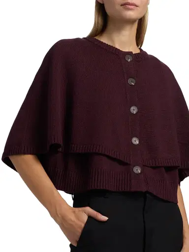If Only Studio Women's Cotton-Wool Knit Cape Jacket | Thumbnail 6 If Only Studio Women's Cotton-Wool Knit Cape Jacket | Thumbnail 6